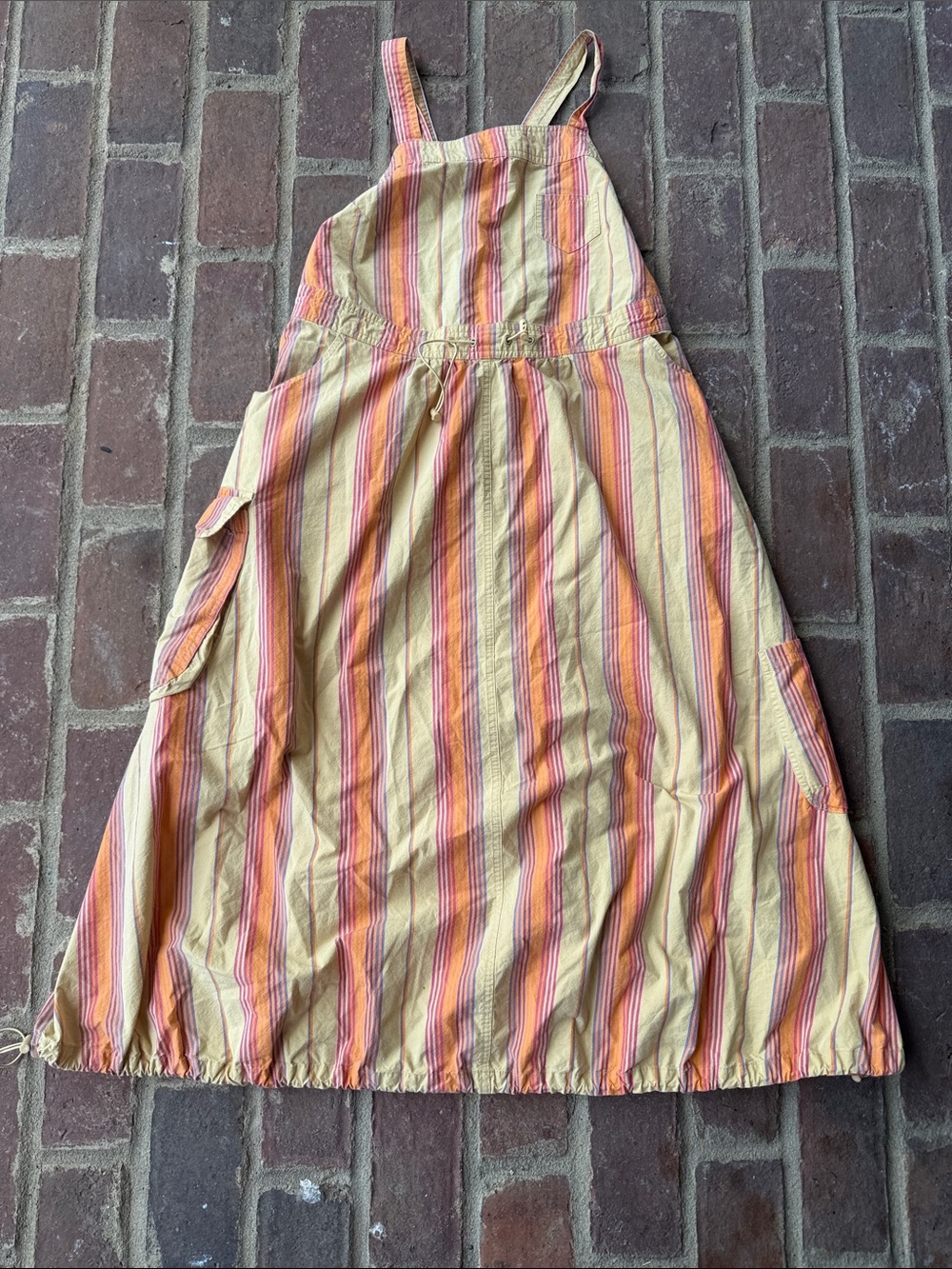 BDG Autumn Striped Apron Maxi Dress m